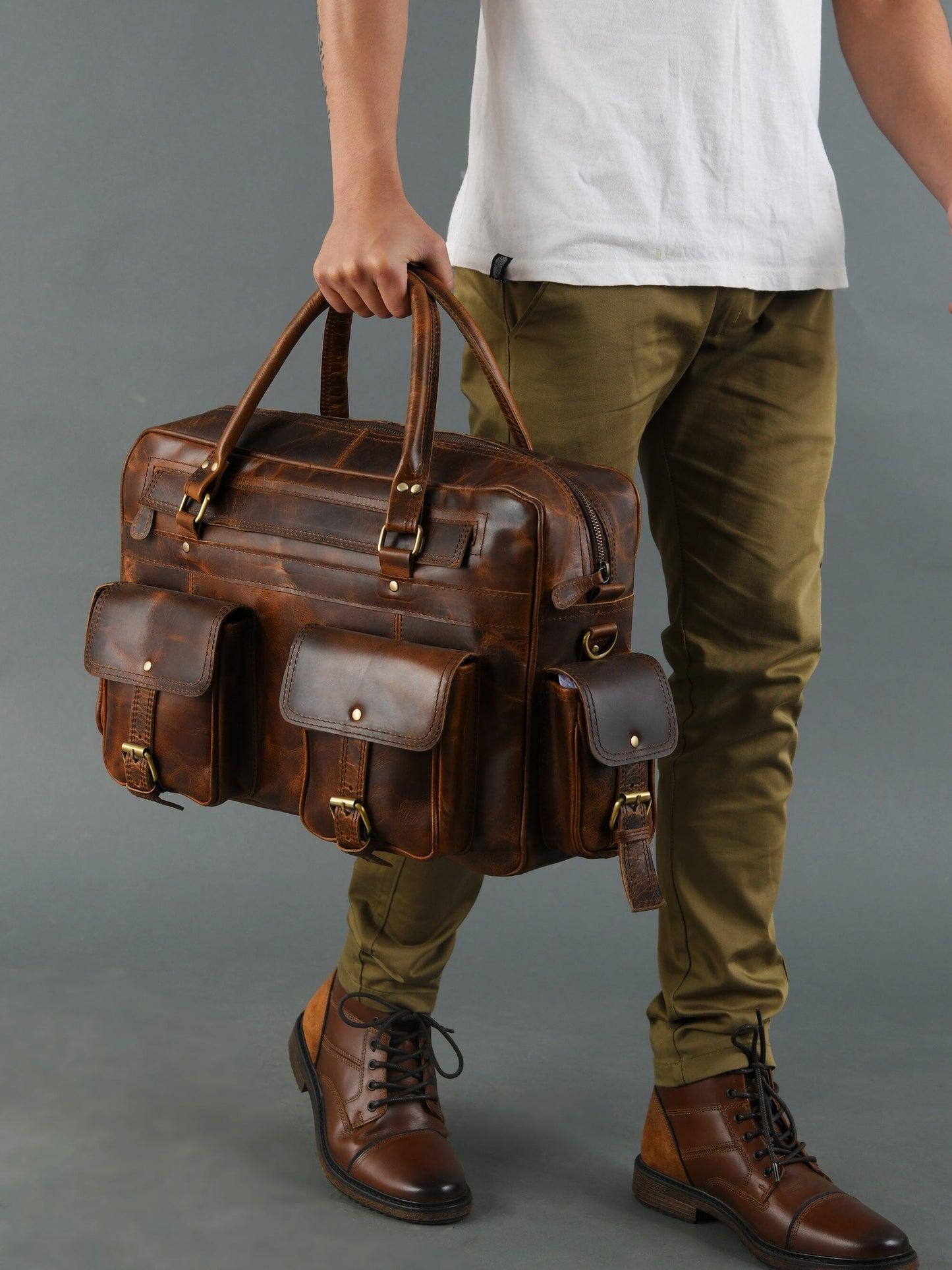 Leather Laptop Briefcase