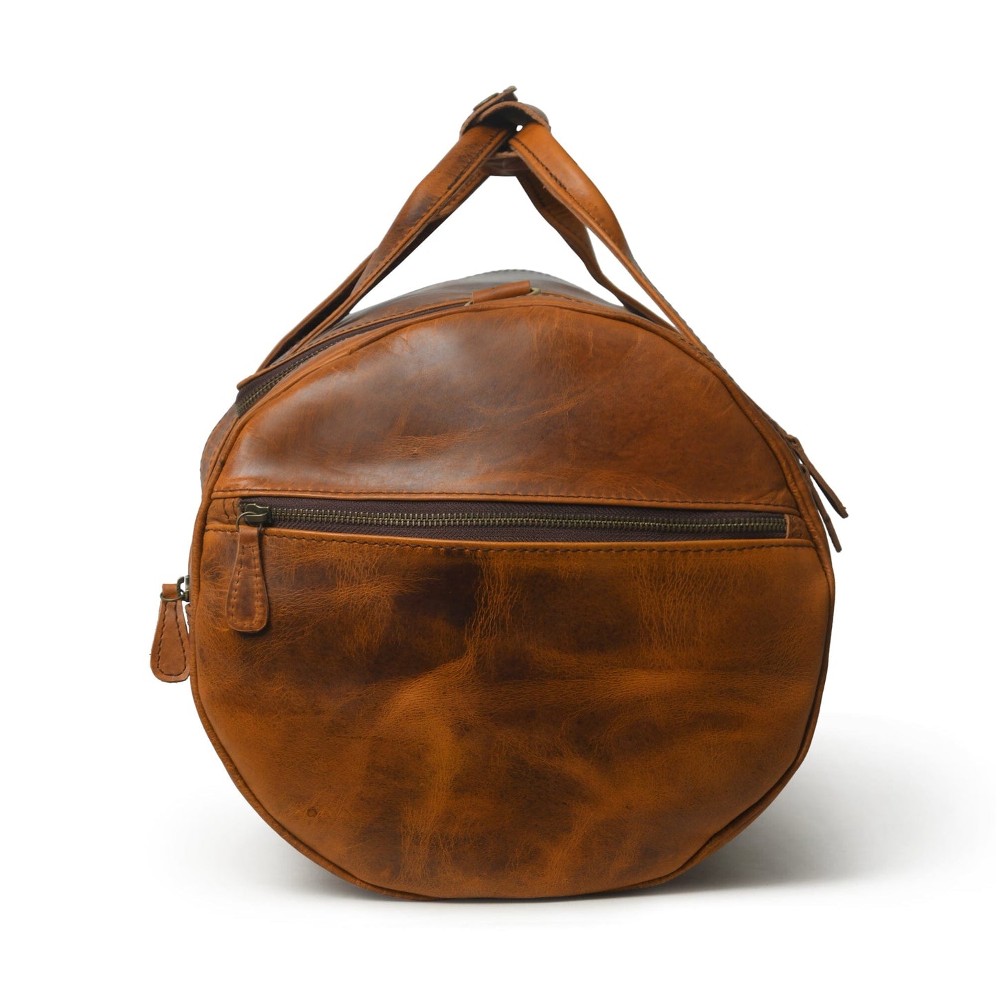 Leather Gym Travel Bag, Round 9999