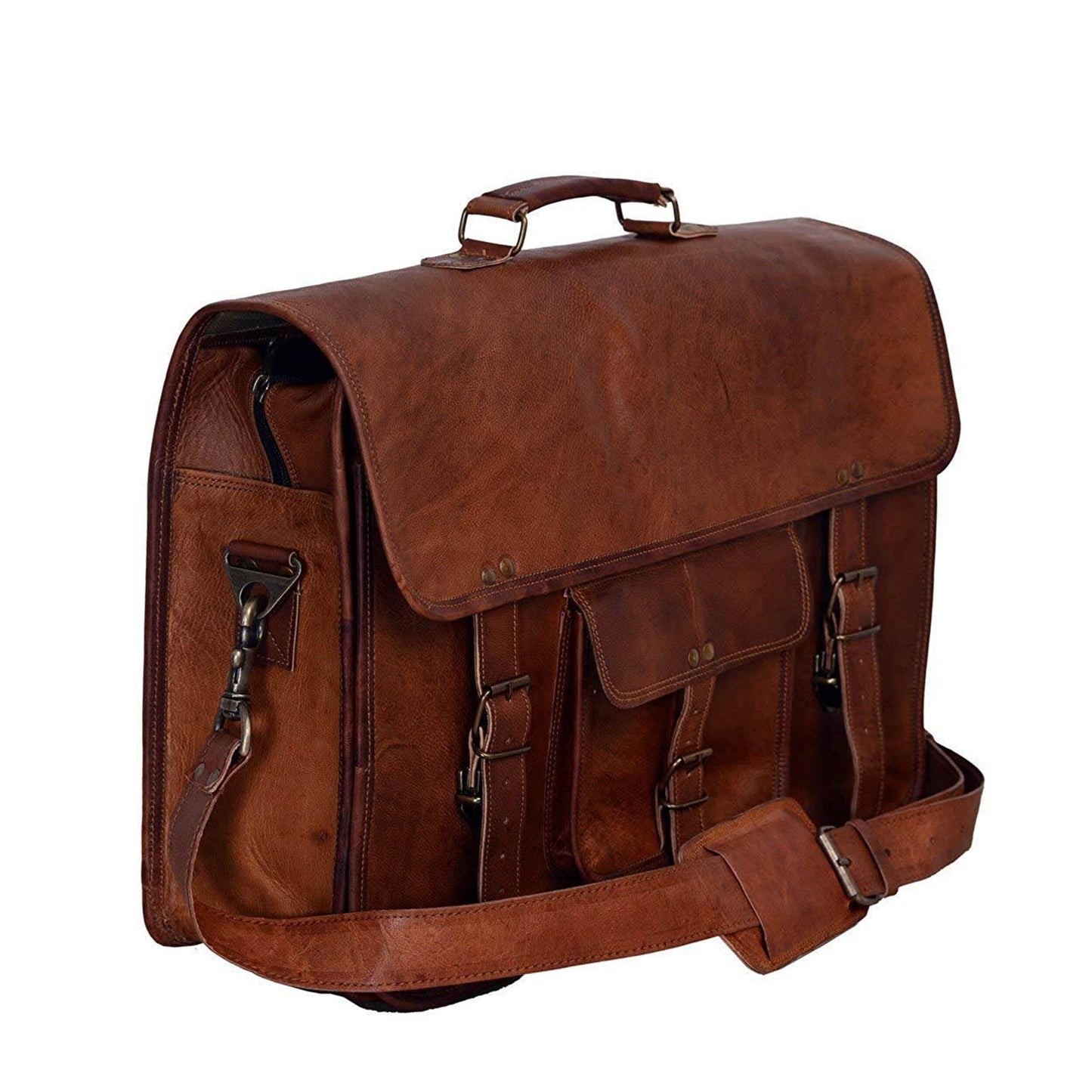 Attorney Leather Briefcase Laptop Messenger Bag 18 Inch Classy Leather Bags