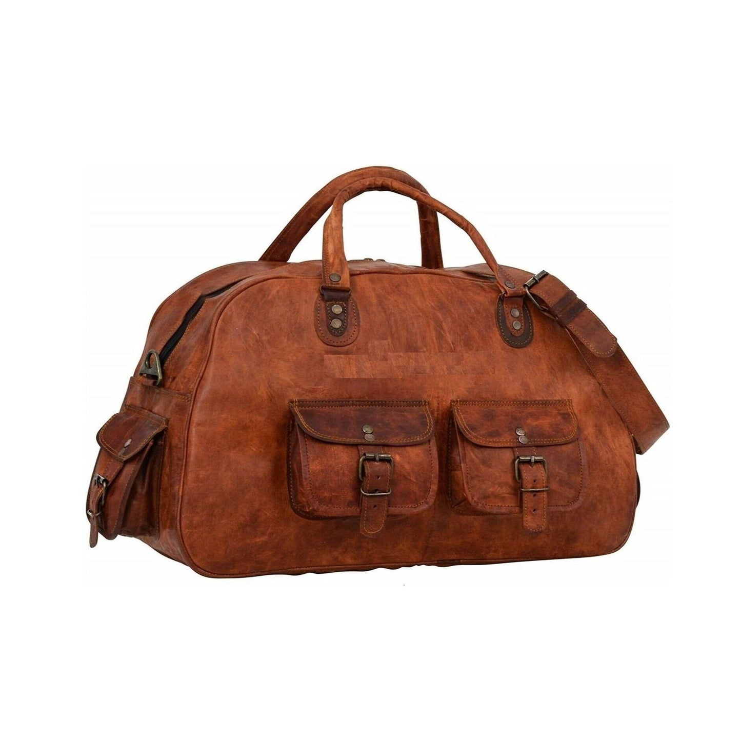Vintage Brown Handmade Leather Duffle Bag Classy Leather Bags
