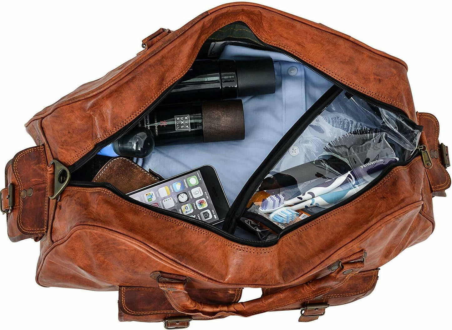 Vintage Brown Handmade Leather Duffle Bag Classy Leather Bags