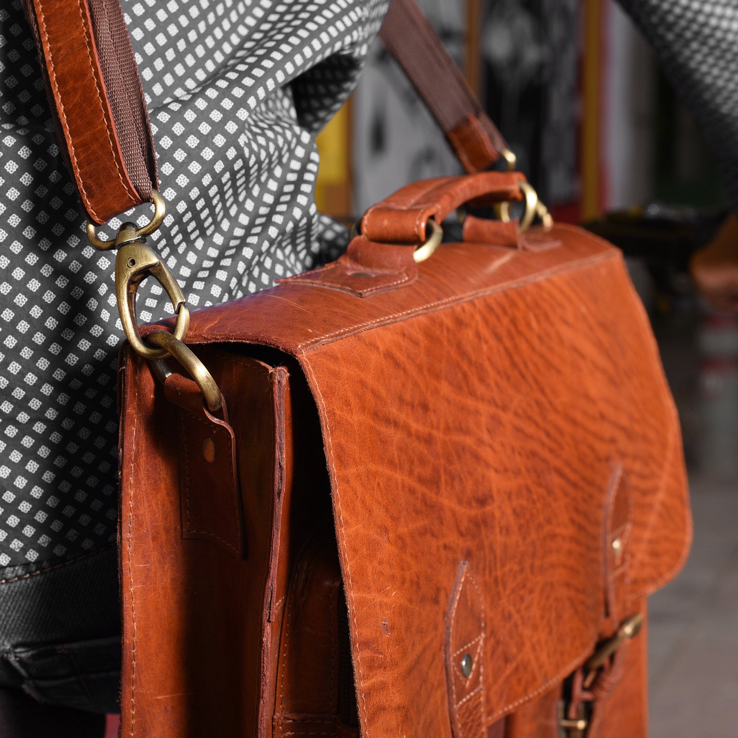 Leather Messenger Bag