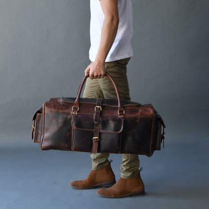 leather duffle bag