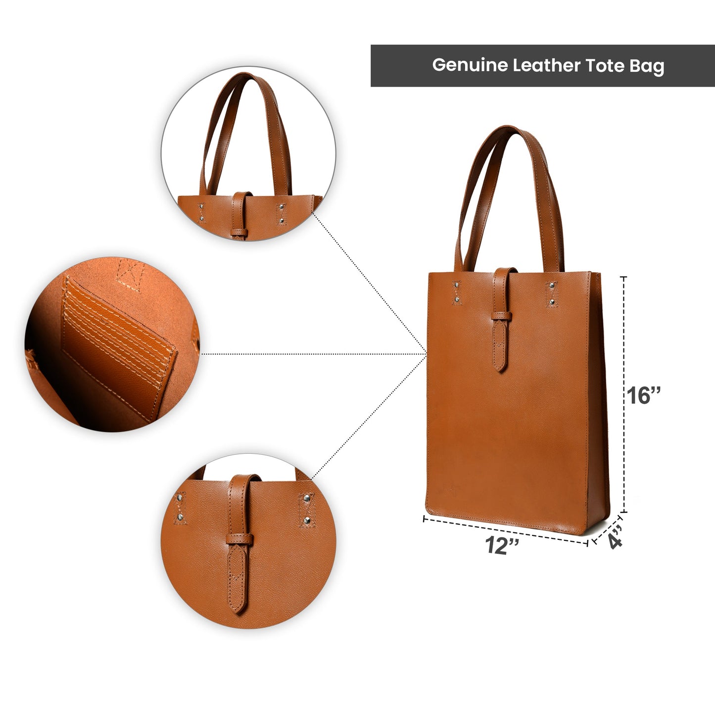 Chestnut Elegance Leather Tote