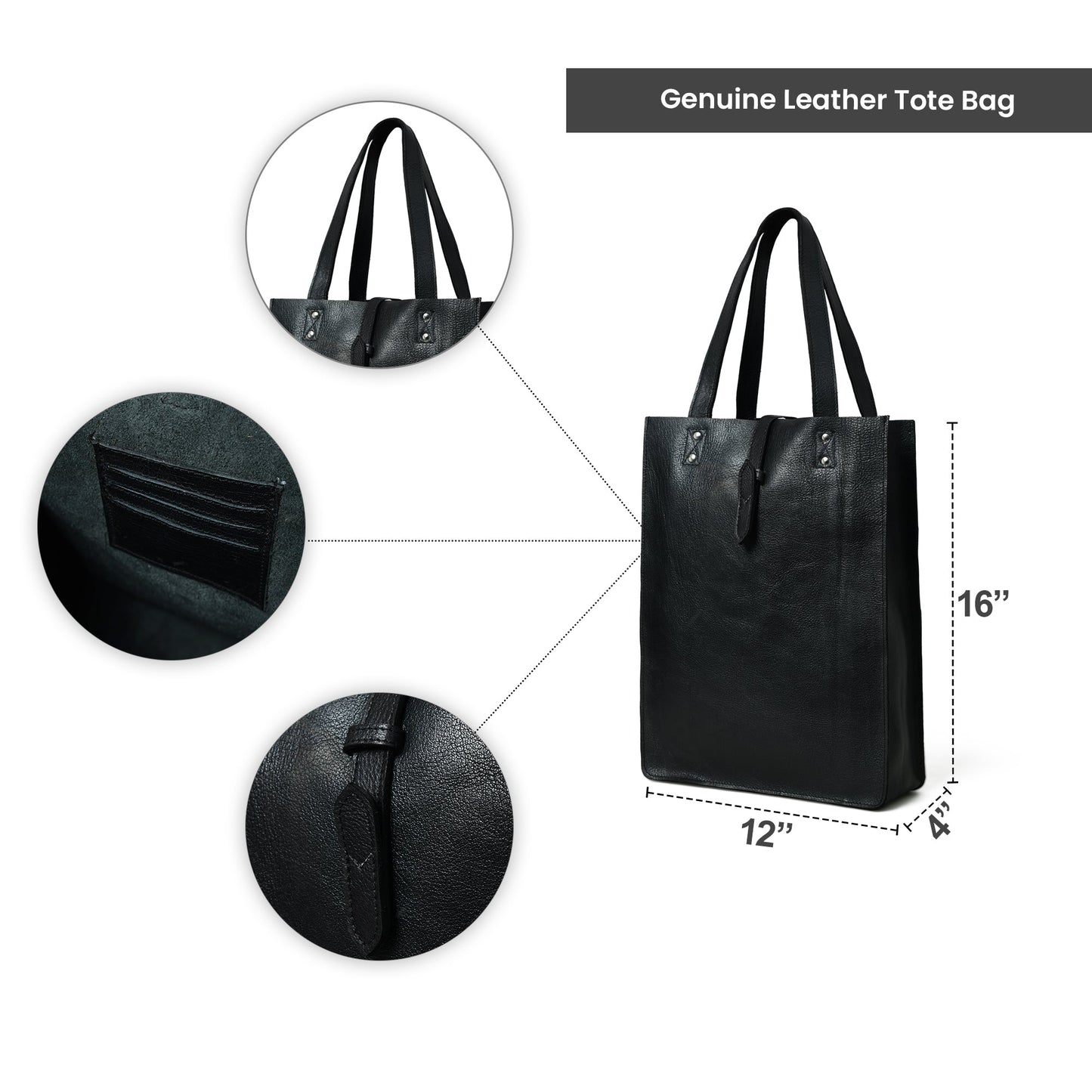 Ebony Elegance Leather Tote