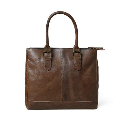 City Chic Brown Leather Shoulder Tote