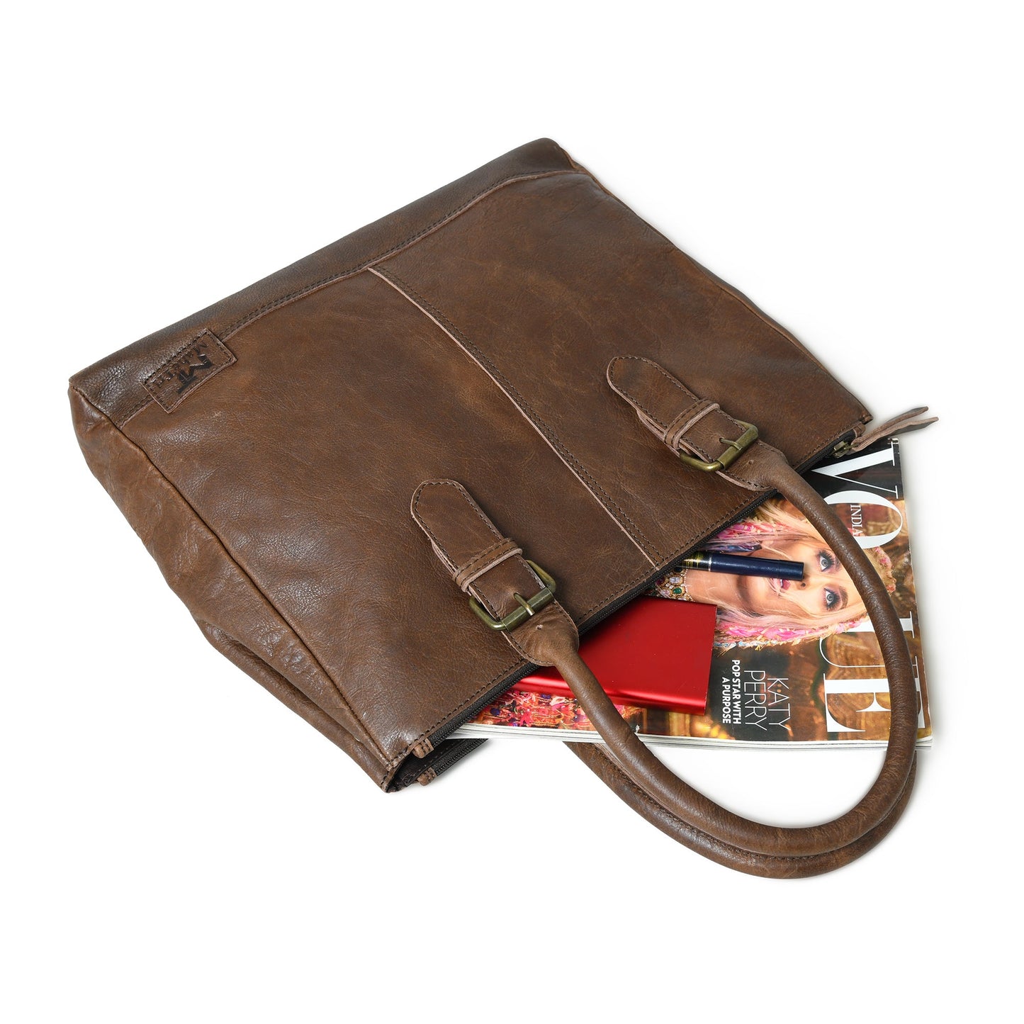 City Chic Brown Leather Shoulder Tote