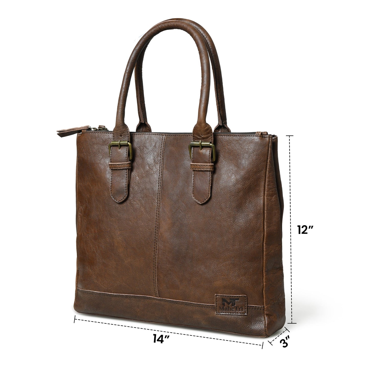 City Chic Brown Leather Shoulder Tote