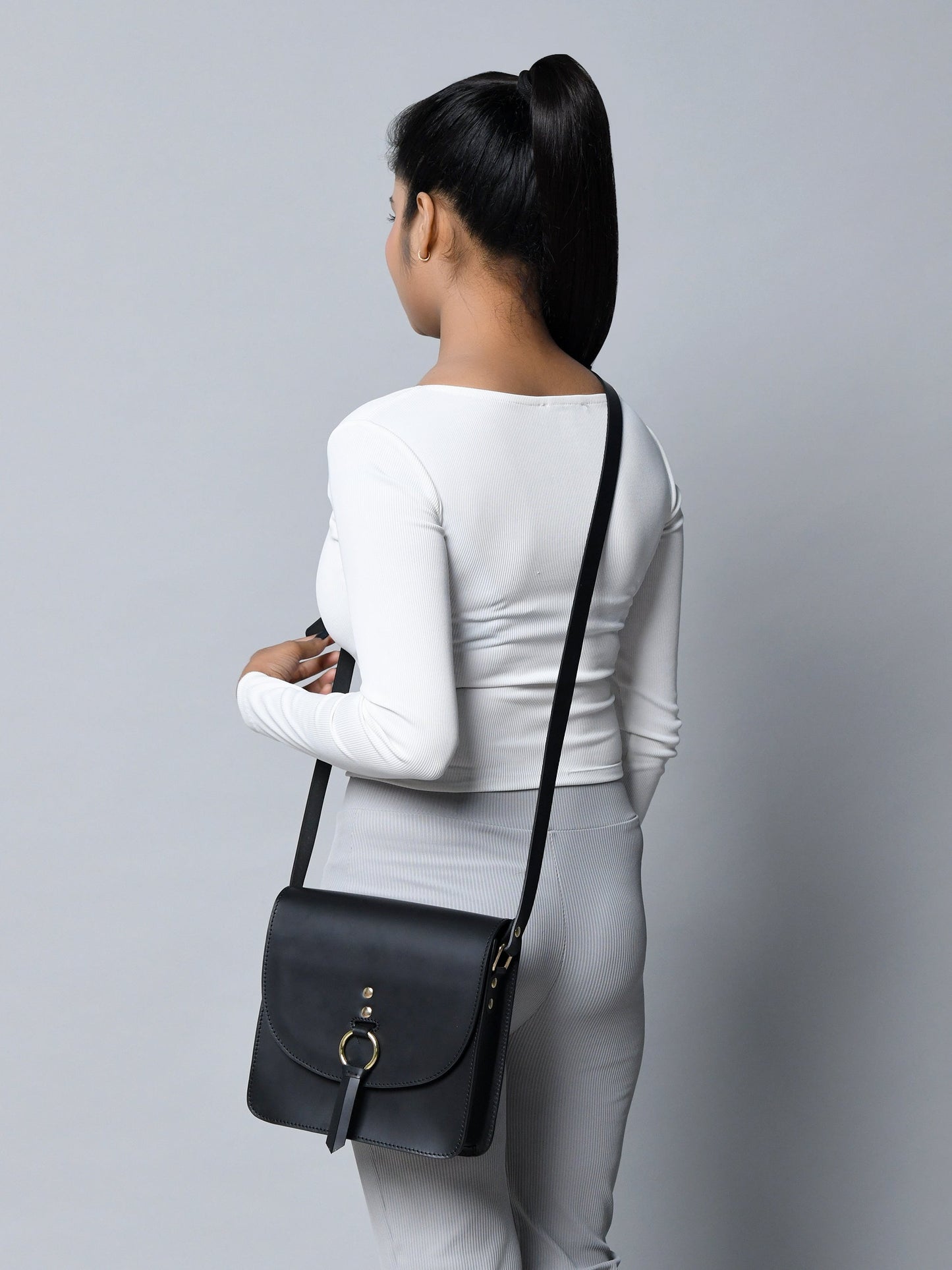 Divine Black Elegance Crossbody Bag