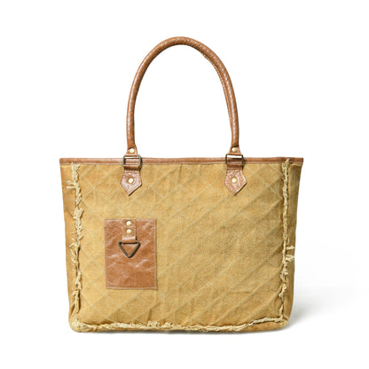 Beige Boho Chic Canvas Bag