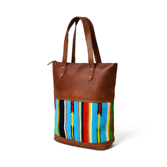 Multicoloured Leather Tote Bag