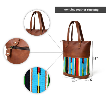 Multicoloured Leather Tote Bag