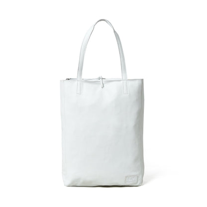 White Leather Shoulder Tote Bag