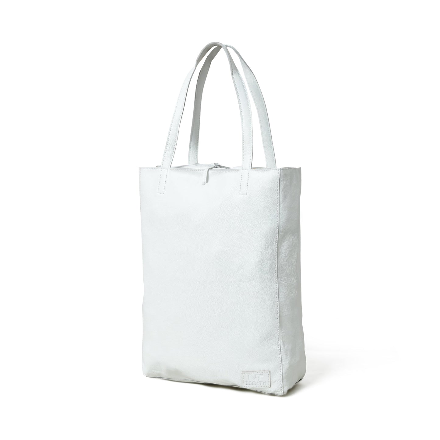 White Leather Shoulder Tote Bag