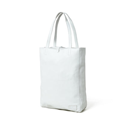 White Leather Shoulder Tote Bag