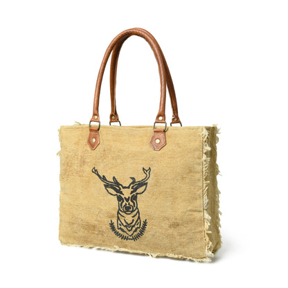 Nordic Charm Canvas Shoulder Tote Bag