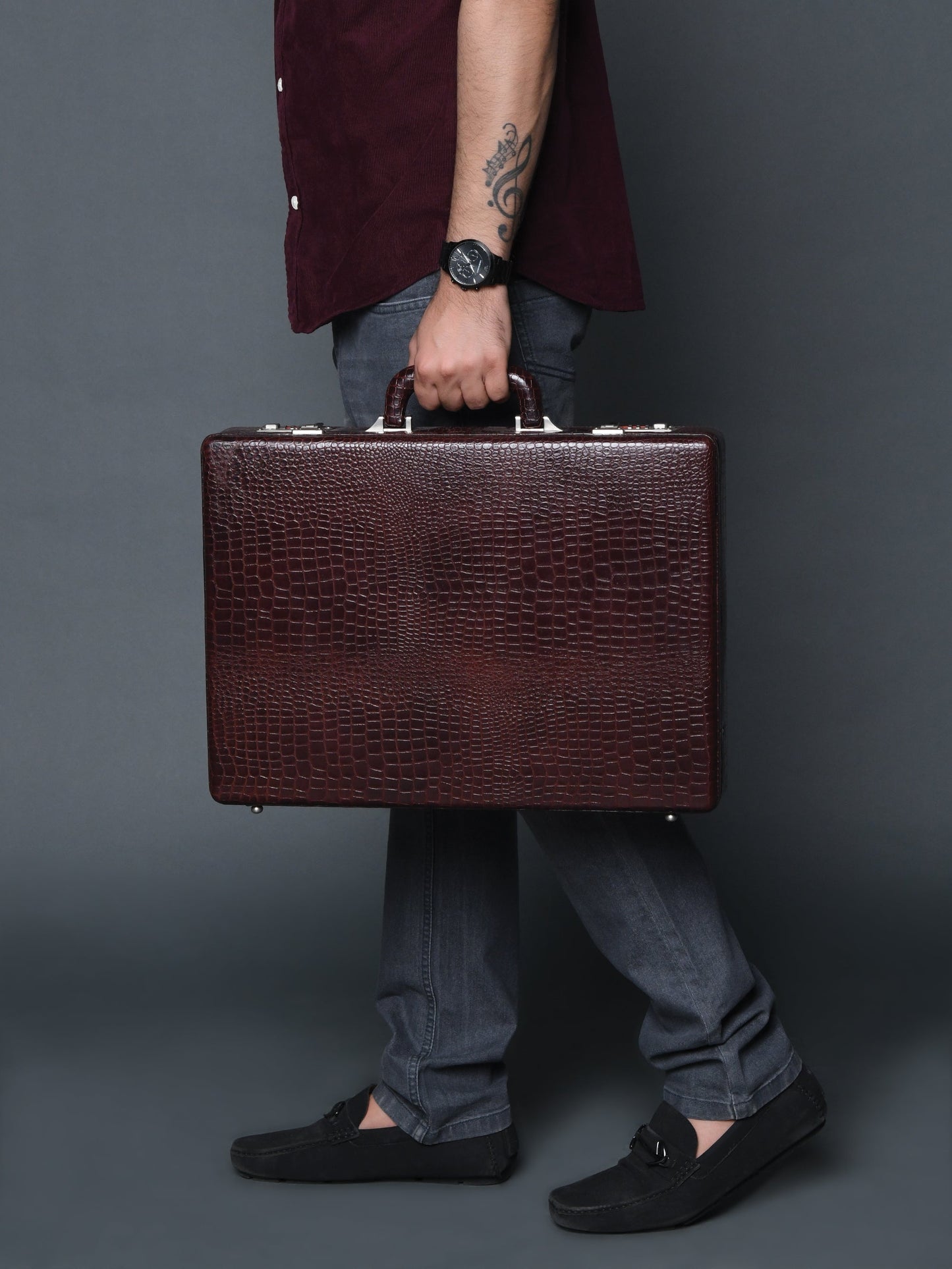 Executive Croco Leather Briefcase/Suitcase