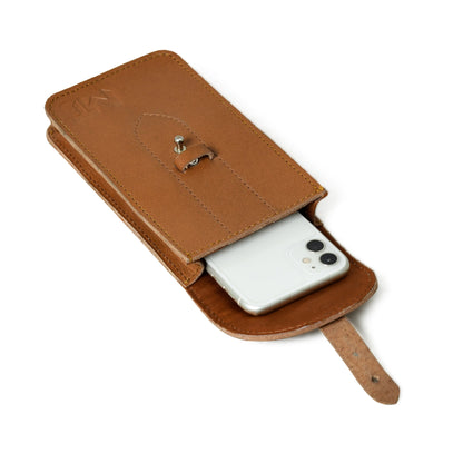 Cocoa Brown Mobile Case With Strap