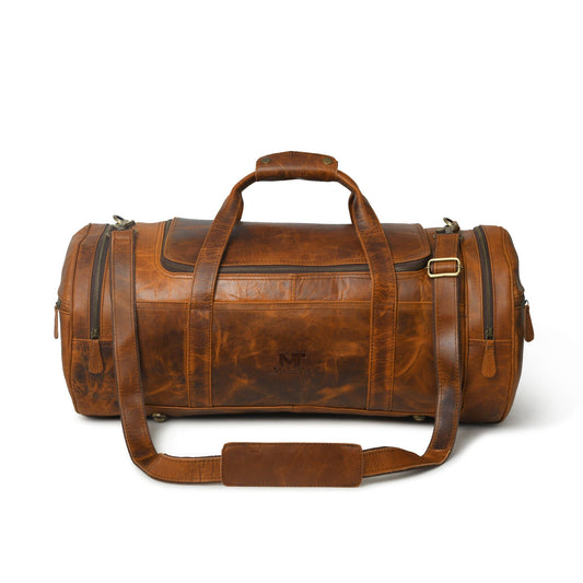 Leather Gym Travel Bag, Round 9999