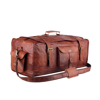 mens leather duffle bag