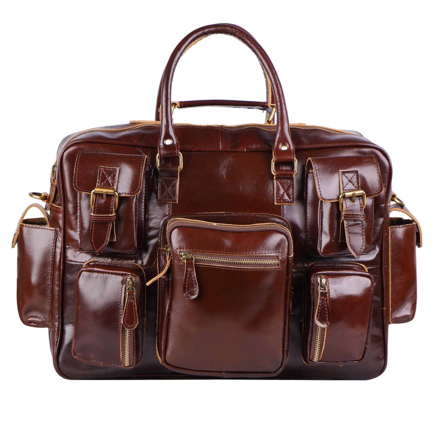 brown leather laptop briefcase bag online in USA