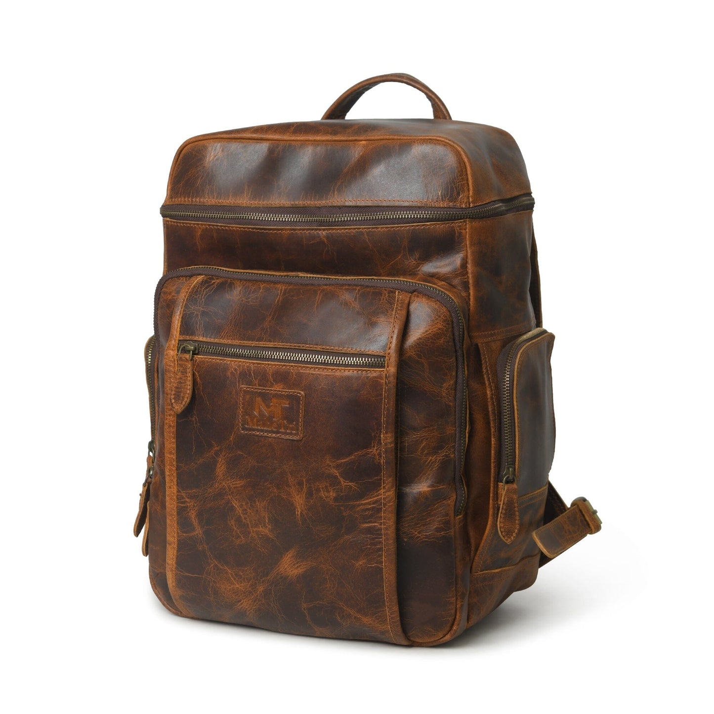 BOGO: Alpha Caramel Buffalo Leather Travel Backpack + FREE Leather Journal