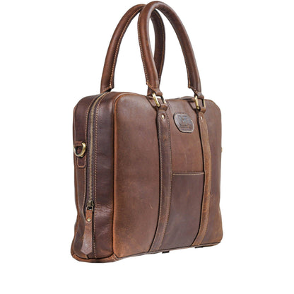 Buffalo Leather Briefcase Crossbody Laptop Bag