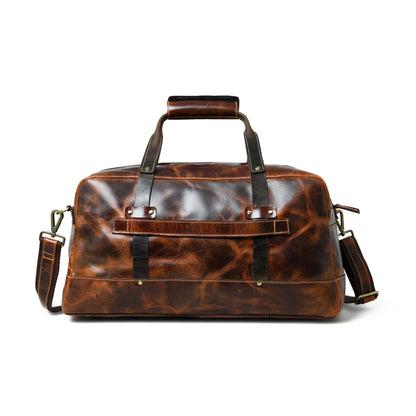 Espresso Elegance Carry on Duffle, Saddle Tan