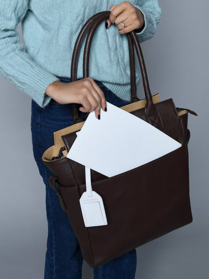 Chestnut Charm Brown Leather Tote