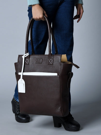 Chestnut Charm Brown Leather Tote