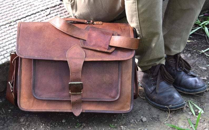 Vintage Large Leather Messenger Bag Classy Leather Bags 