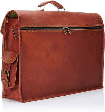 brown handmade leather messenger briefcases Bags