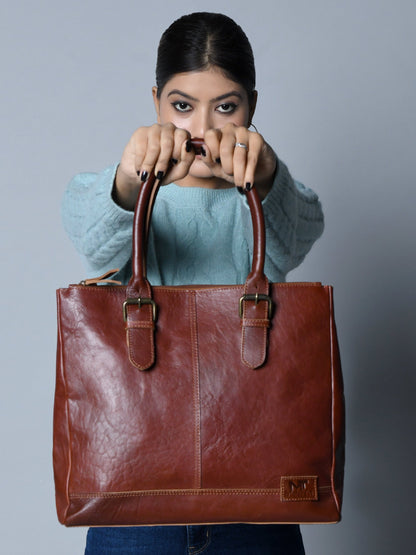 City Chic Cognac Shopper Tote