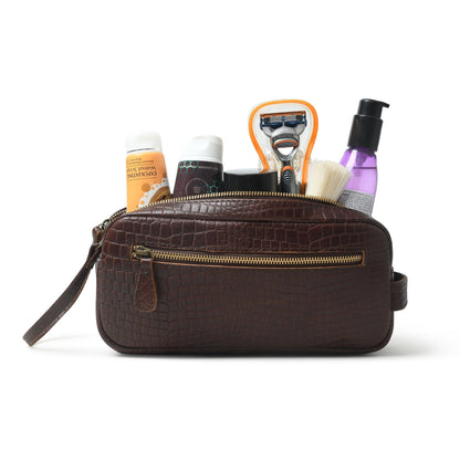 Croco Leather Dopp Kit