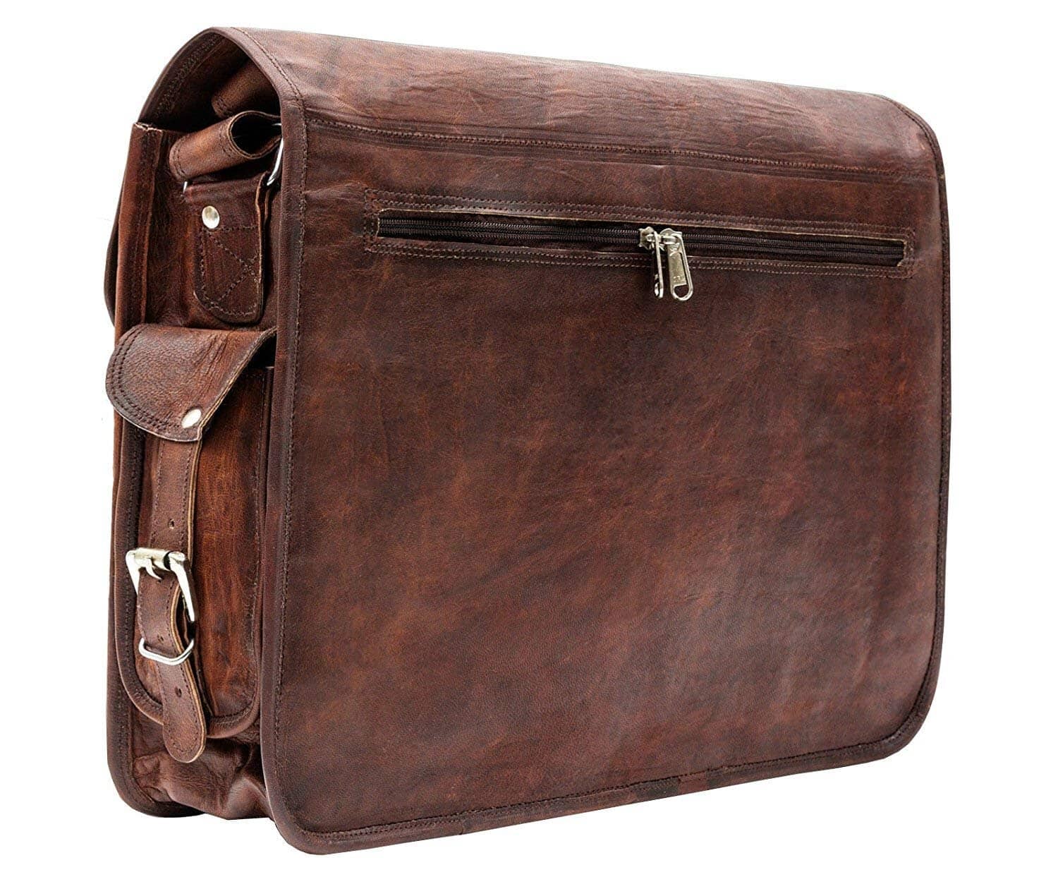 black leather messenger bag for men