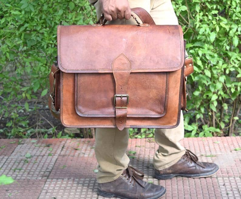 Vintage Large Leather Messenger Bag Classy Leather Bags 