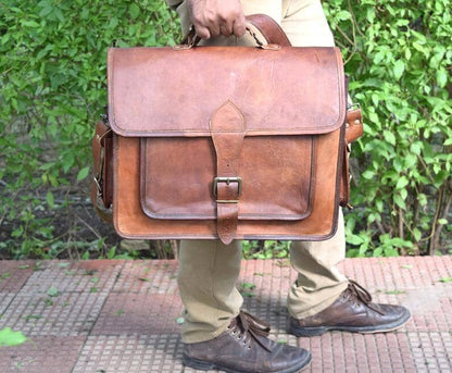 Vintage Large Leather Messenger Bag Classy Leather Bags 