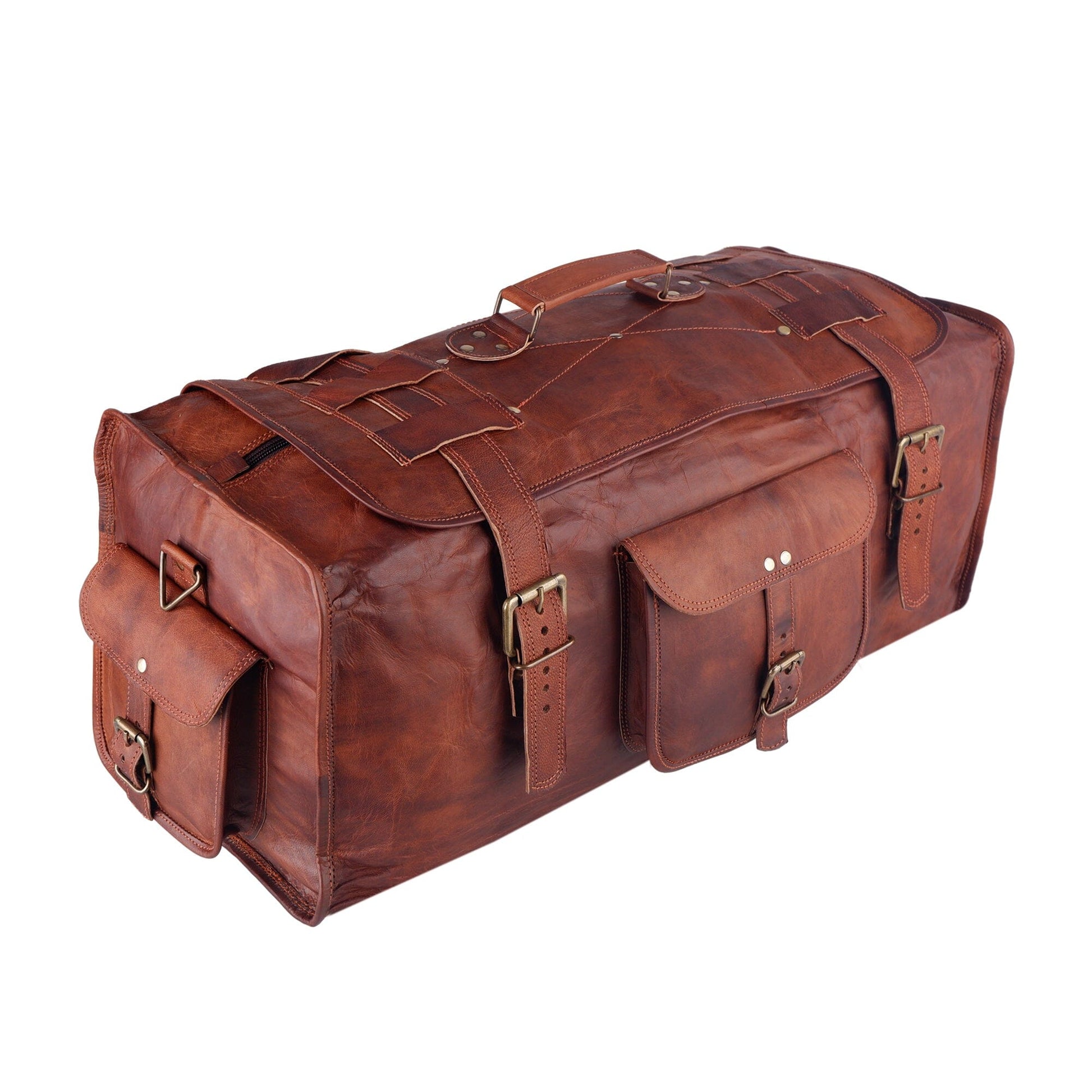 mens leather duffle bag