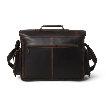 Midnight Noir Leather Messenger Bag