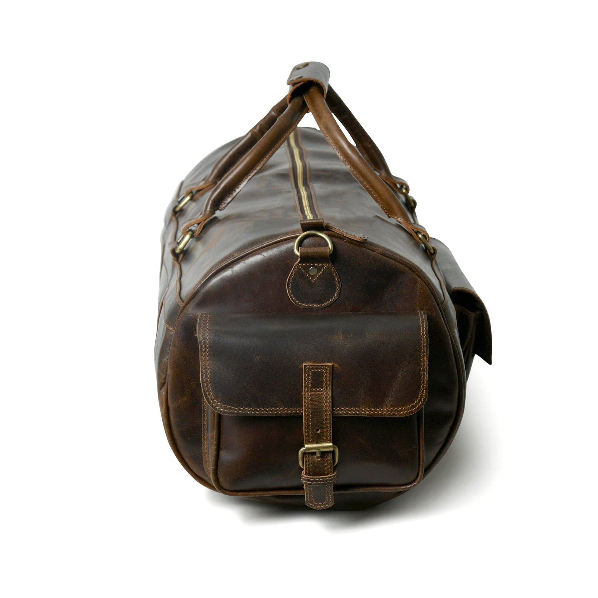 black leather duffle bag mens