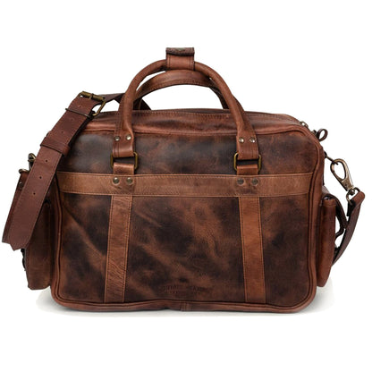 mens brown leather messenger laptop briefcase bag