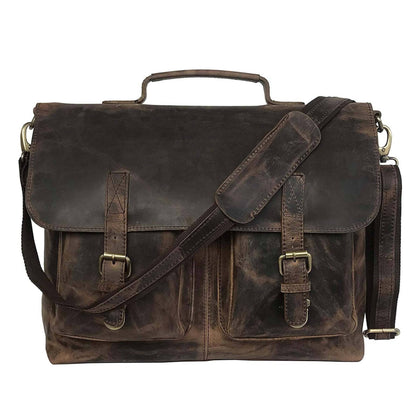 Leather Laptop Messenger Briefcases For Men & Women