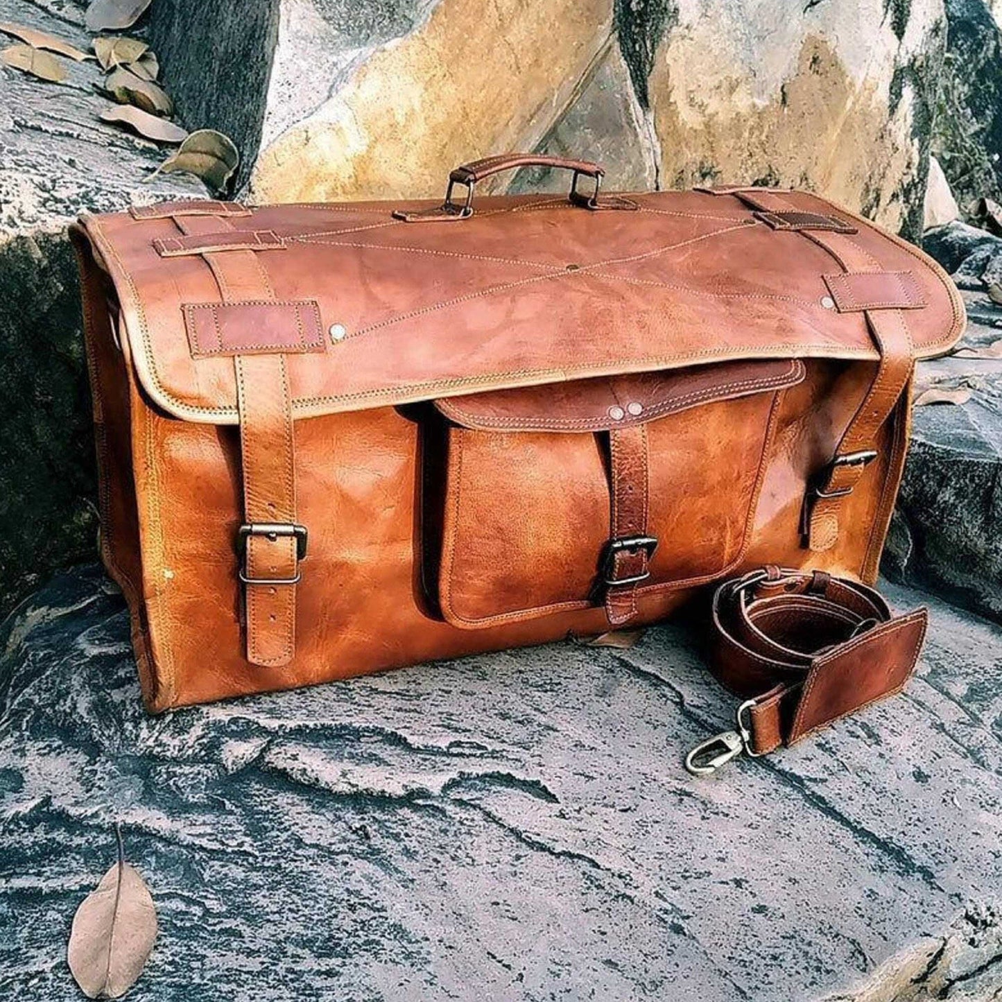 leather duffle bag for mens