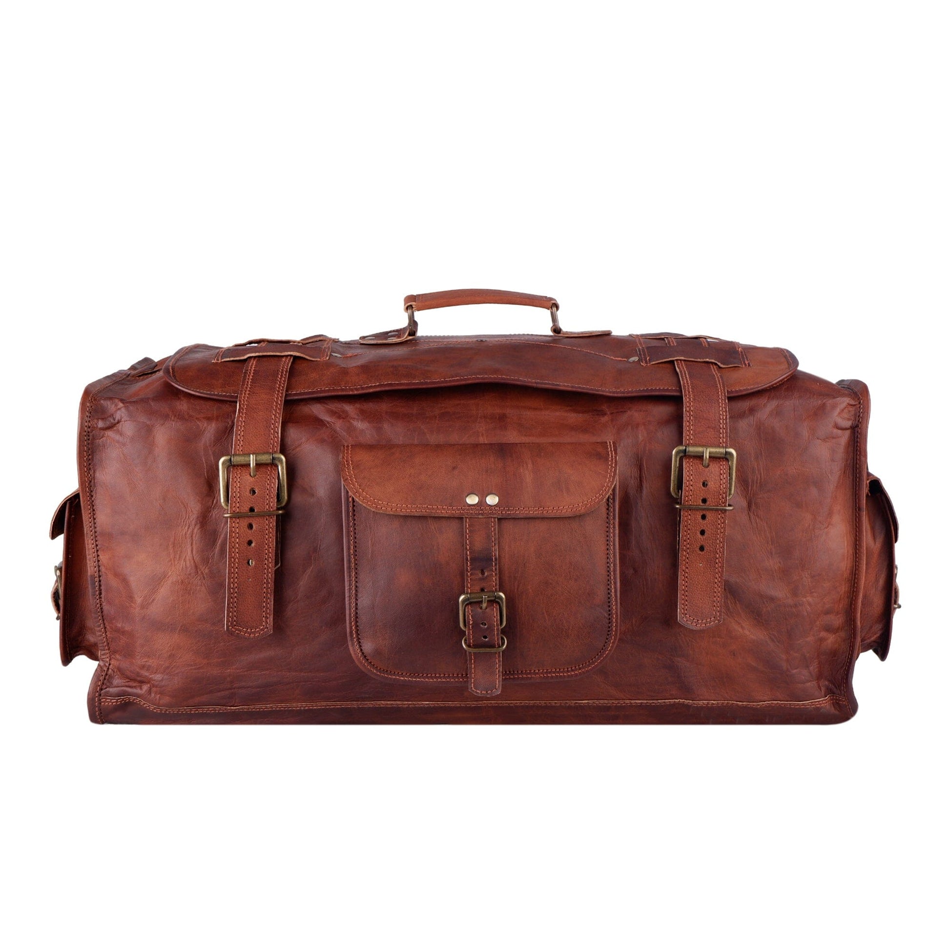 mens leather duffle bag