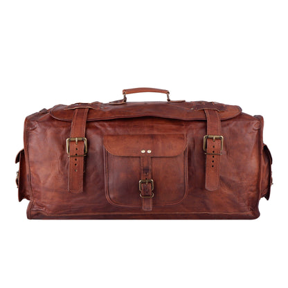 mens leather duffle bag