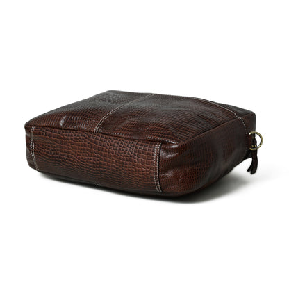 Laurent Leather Briefcase- Dark Brown