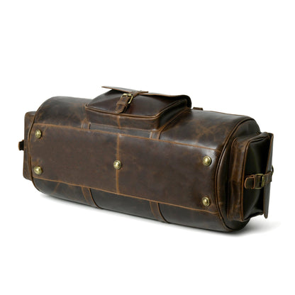 black leather duffle bag mens