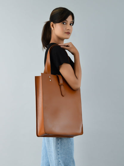 Chestnut Elegance Leather Tote