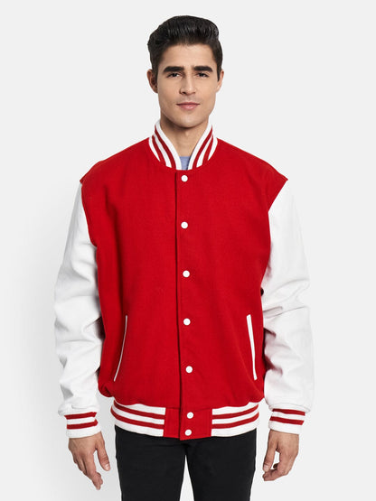 Red Varsity Bomber Jacket