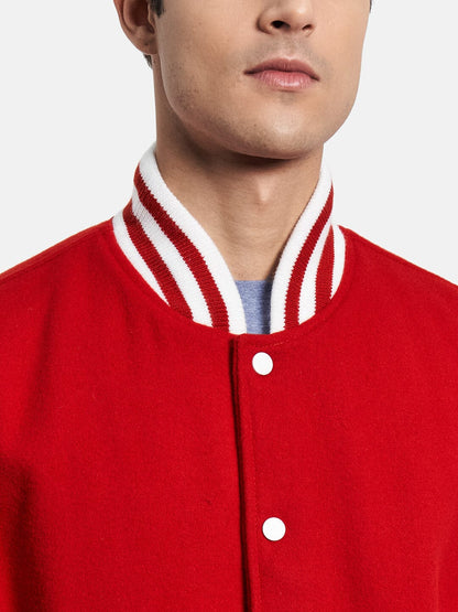 Red Varsity Bomber Jacket